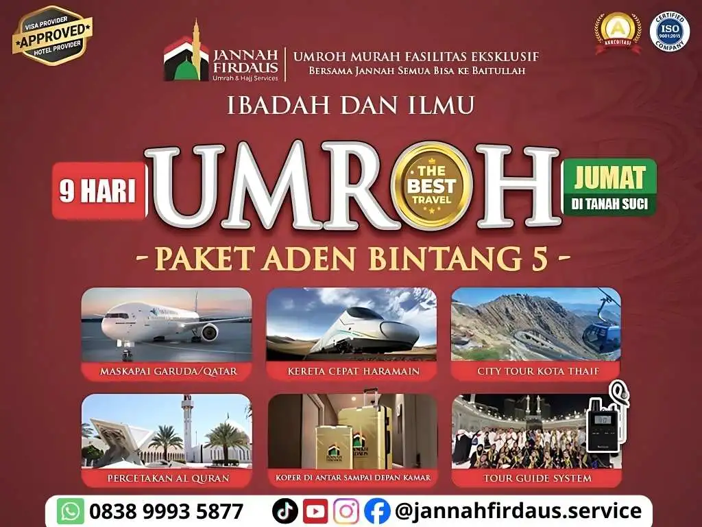 Paket Umroh Premium Bersama Jannah Firdaus Travel dengan Hotel Bintang 5 Paket Umroh Premium Hotel Bintang 5 Bersama Jannah Firdaus Travel